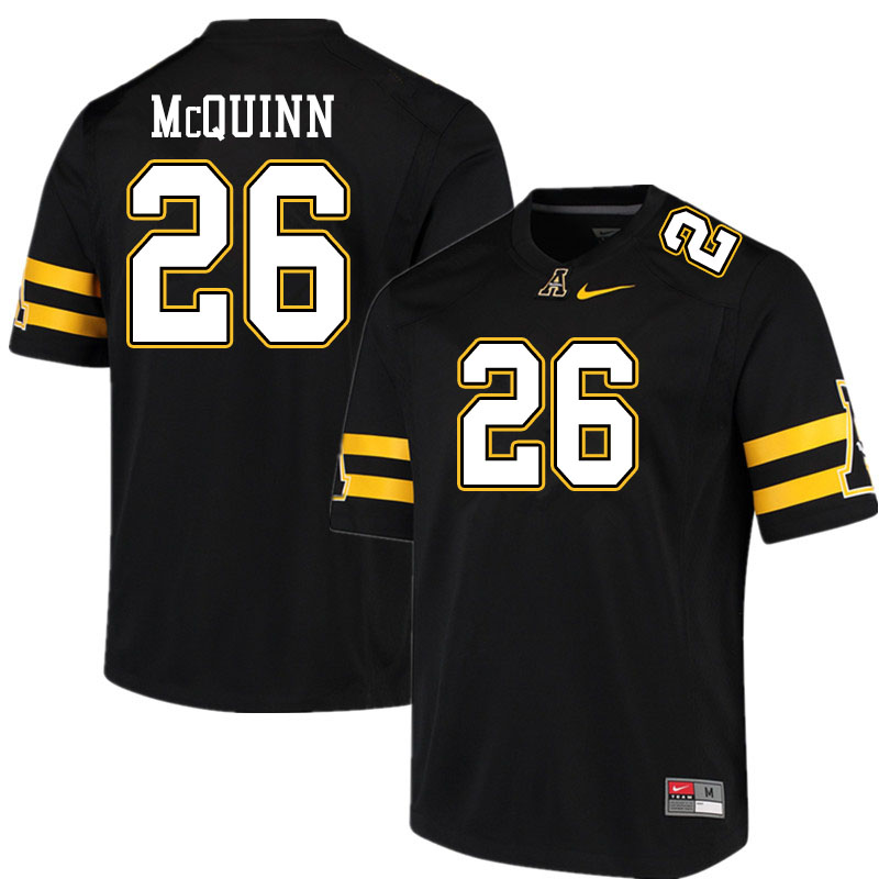 Men #26 Matthew McQuinn Appalachian State Mountaineers College Football Jerseys Sale-Black
